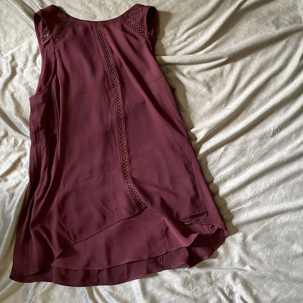 White House Black Market Burgundy Blouse